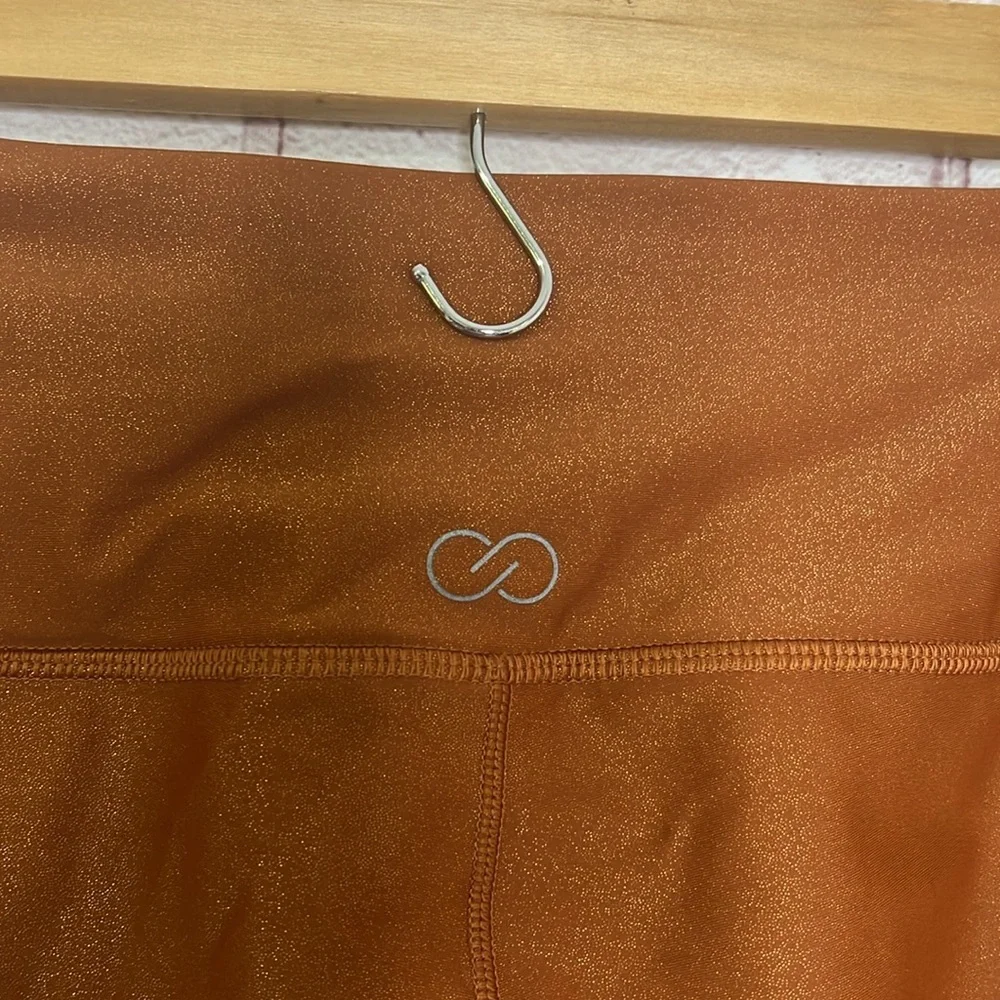 CALIA Women's Shimmer Metals 7/8 Leggings in Copper Foil XL